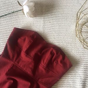 Isaac Mizrahi Red Strapless A-line Dress